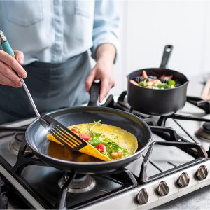 GreenPan Memphis Ceramic Coated Aluminum Non-Stick Frying Pan, All Stove, Induction, Oven and Dishwasher Safe, 24 cm, Black, Aluminum