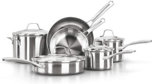 Calphalon 10-Piece Pots and Pans Set, Stainless Steel Kitchen Cookware 
