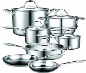 Cooks Standard NC-00232 Stainless Steel 12-Piece Multi-Ply Clad Cookware Set