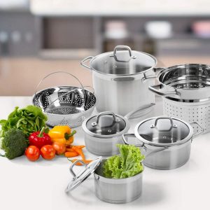 Duxtop Professional Stainless Steel Induction Cookware Set Impact-bonded Technology 10-Piece Set