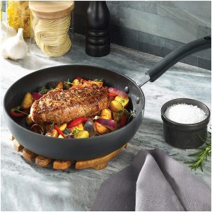 T-fal Dishwasher Safe Cookware Fry Pan with Lid Hard Anodized Titanium best quality fry pans