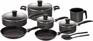 T-fal A730SA75 Extra Durable Aluminum Cookware Set with 13 Family Cook Pieces