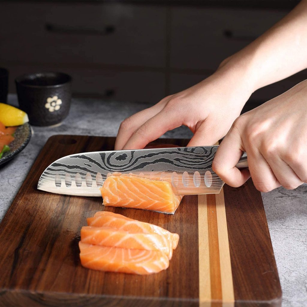 Santoku 7 Japanese Chef Knife - German High Carbon Stainless Steelg